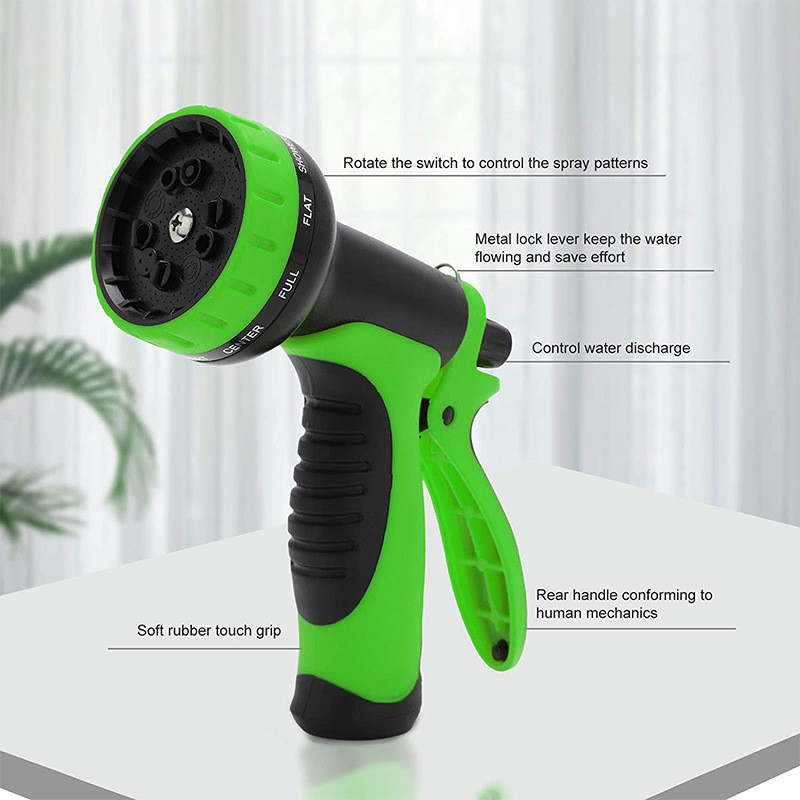 Többfunkciós kerti öntözőpisztolyfej Többmódú vízpermetező nagynyomású autómosó tömlő fúvóka Kertészeti vízpisztoly