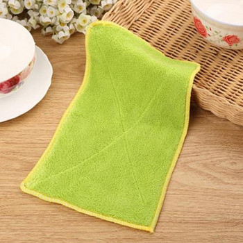 Удебелена кърпа с фини влакна Двустранни абсорбиращи кърпички без мъх Почистващи кухненски кърпи за съдове Кухненски аксесоари