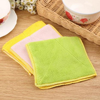 Удебелена кърпа с фини влакна Двустранни абсорбиращи кърпички без мъх Почистващи кухненски кърпи за съдове Кухненски аксесоари