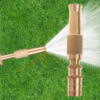 Регулируема дюза за пръскащ маркуч Пистолет за вода с високо налягане Автомивка Права медна дюза Конектор за маркуч Адаптер Инструмент за поливане на градина