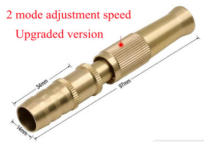 Állítható permetezőtömlő fúvóka nagynyomású vízpisztoly autómosó egyenes réz fúvóka tömlőcsatlakozó adapter kerti öntözőeszköz