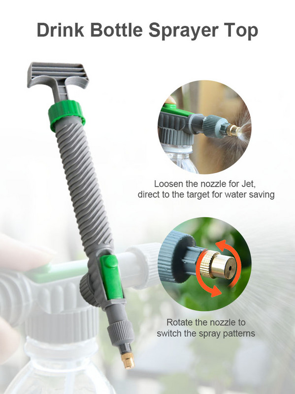 Öntözőpalack permetező Kerti szivattyú permetező állítható fúvóka kézi vizes palack permetező öntöző spray kerti öntöző növény