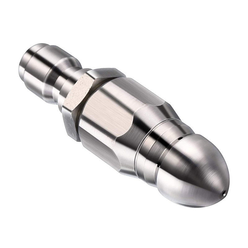 1/4 hüvelykes rozsdamentes acél magasnyomású mosó leeresztő csatorna tisztító csősugár spray gyorscsatlakozós leeresztő tömlő fúvóka hátsó kopásállósága