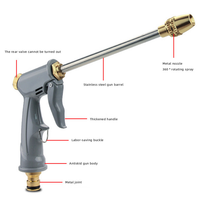 Nagynyomású víztömlő fúvóka Többfunkciós autómosó fúvóka kültéri sárgaréz hosszú távú használatra, tökéletes az otthoni tisztításhoz