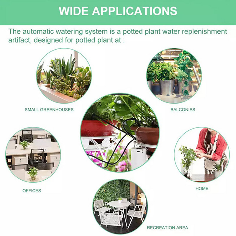 Csepegtető öntözőkészlet Beltéri öntözőrendszer cserepes növényekhez Automatikus önöntöző eszköz programozható idővel