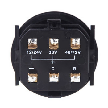 12V/24V/36V/48V/72V LED цифров индикатор за състоянието на заряда на батерията с измервател на часовете Черен