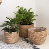 Straw Weaving Flower Plant Καλάθι Γλάστρας Grass Planter Καλάθι Εσωτερικού εξωτερικού χώρου κάλυμμα γλάστρας Δοχεία φυτών για φυτικά φυτά