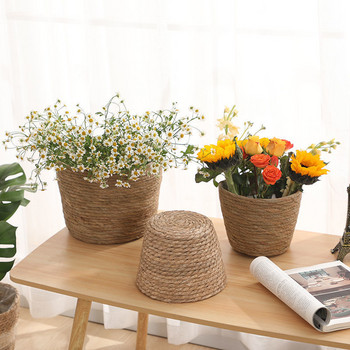 Straw Weaving Flower Plant Καλάθι Γλάστρας Grass Planter Καλάθι Εσωτερικού εξωτερικού χώρου κάλυμμα γλάστρας Δοχεία φυτών για φυτικά φυτά