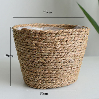 Straw Weaving Flower Plant Καλάθι Γλάστρας Grass Planter Καλάθι Εσωτερικού εξωτερικού χώρου κάλυμμα γλάστρας Δοχεία φυτών για φυτικά φυτά