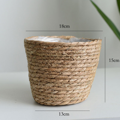 Straw Weaving Flower Plant Καλάθι Γλάστρας Grass Planter Καλάθι Εσωτερικού εξωτερικού χώρου κάλυμμα γλάστρας Δοχεία φυτών για φυτικά φυτά