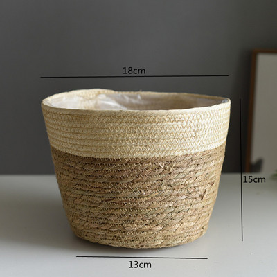Straw Weaving Flower Plant Καλάθι Γλάστρας Grass Planter Καλάθι Εσωτερικού εξωτερικού χώρου κάλυμμα γλάστρας Δοχεία φυτών για φυτικά φυτά
