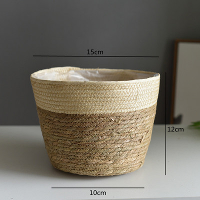 Straw Weaving Flower Plant Καλάθι Γλάστρας Grass Planter Καλάθι Εσωτερικού εξωτερικού χώρου κάλυμμα γλάστρας Δοχεία φυτών για φυτικά φυτά
