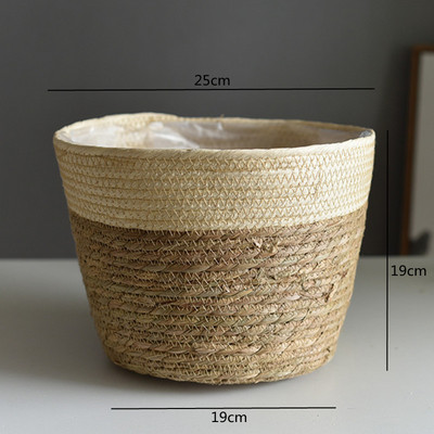 Straw Weaving Flower Plant Καλάθι Γλάστρας Grass Planter Καλάθι Εσωτερικού εξωτερικού χώρου κάλυμμα γλάστρας Δοχεία φυτών για φυτικά φυτά