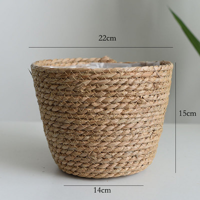 Straw Weaving Flower Plant Καλάθι Γλάστρας Grass Planter Καλάθι Εσωτερικού εξωτερικού χώρου κάλυμμα γλάστρας Δοχεία φυτών για φυτικά φυτά