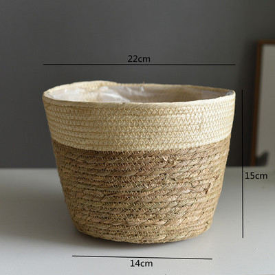 Straw Weaving Flower Plant Καλάθι Γλάστρας Grass Planter Καλάθι Εσωτερικού εξωτερικού χώρου κάλυμμα γλάστρας Δοχεία φυτών για φυτικά φυτά