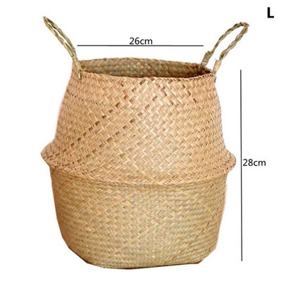 Straw Weaving Flower Plant Καλάθι Γλάστρας Grass Planter Καλάθι Εσωτερικού εξωτερικού χώρου κάλυμμα γλάστρας Δοχεία φυτών για φυτικά φυτά