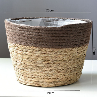 Straw Weaving Flower Plant Καλάθι Γλάστρας Grass Planter Καλάθι Εσωτερικού εξωτερικού χώρου κάλυμμα γλάστρας Δοχεία φυτών για φυτικά φυτά