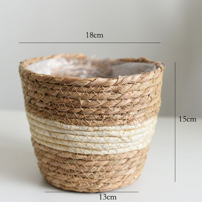 Straw Weaving Flower Plant Καλάθι Γλάστρας Grass Planter Καλάθι Εσωτερικού εξωτερικού χώρου κάλυμμα γλάστρας Δοχεία φυτών για φυτικά φυτά