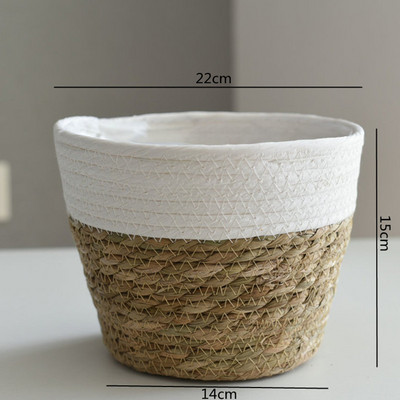Straw Weaving Flower Plant Καλάθι Γλάστρας Grass Planter Καλάθι Εσωτερικού εξωτερικού χώρου κάλυμμα γλάστρας Δοχεία φυτών για φυτικά φυτά