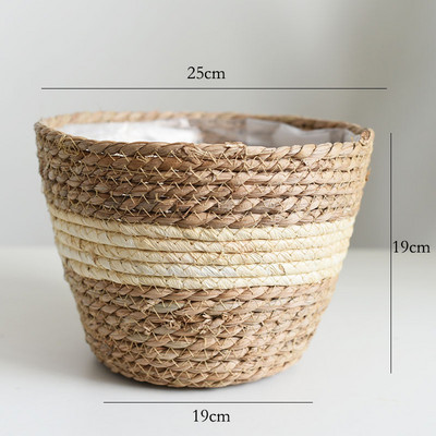 Straw Weaving Flower Plant Καλάθι Γλάστρας Grass Planter Καλάθι Εσωτερικού εξωτερικού χώρου κάλυμμα γλάστρας Δοχεία φυτών για φυτικά φυτά