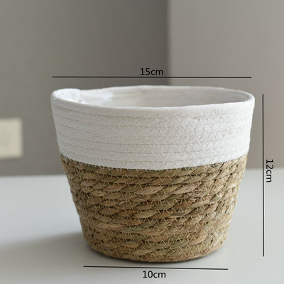Straw Weaving Flower Plant Καλάθι Γλάστρας Grass Planter Καλάθι Εσωτερικού εξωτερικού χώρου κάλυμμα γλάστρας Δοχεία φυτών για φυτικά φυτά