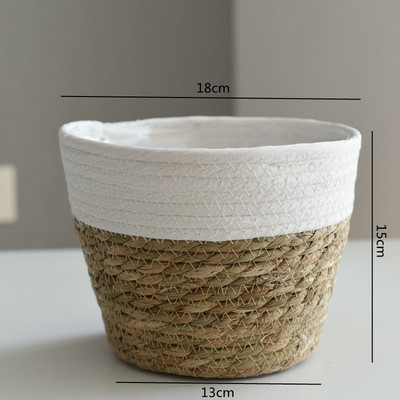 Straw Weaving Flower Plant Καλάθι Γλάστρας Grass Planter Καλάθι Εσωτερικού εξωτερικού χώρου κάλυμμα γλάστρας Δοχεία φυτών για φυτικά φυτά