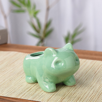 Creative Ceramic Mini Flowerpot Jucculent Planter Cute Green Plants Planter Γλάστρα με τρύπα Διακόσμηση κήπου σπιτιού εξωτερικού χώρου