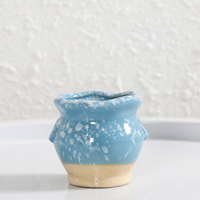 1db mini jégrepedezett kerámia virágcserepek pozsgás otthoni kerti asztali dekorációhoz Mini zamatos cserepek állvány színes virágcserép