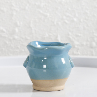 1db mini jégrepedezett kerámia virágcserepek pozsgás otthoni kerti asztali dekorációhoz Mini zamatos cserepek állvány színes virágcserép