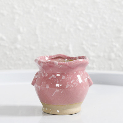 1db mini jégrepedezett kerámia virágcserepek pozsgás otthoni kerti asztali dekorációhoz Mini zamatos cserepek állvány színes virágcserép