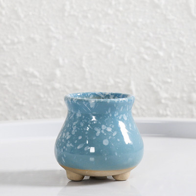 1db mini jégrepedezett kerámia virágcserepek pozsgás otthoni kerti asztali dekorációhoz Mini zamatos cserepek állvány színes virágcserép