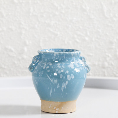 1db mini jégrepedezett kerámia virágcserepek pozsgás otthoni kerti asztali dekorációhoz Mini zamatos cserepek állvány színes virágcserép