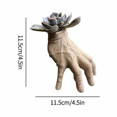 Creative Hands Resin Flower Pot Horror Wednesdays Addams Thing Resin Planter Addam Family Desktop Desktop Party Supplies