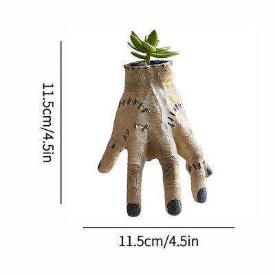 Creative Hands Resin Flower Pot Horror Wednesdays Addams Thing Resin Planter Addam Family Desktop Desktop Party Supplies
