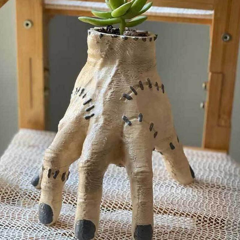 Kreatív kezek gyanta virágcserép horror szerdák Addams Thing gyanta ültető Addam családi otthon asztali dekoráció party kellékek