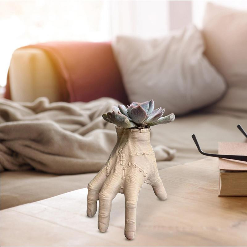 Kreatív kezek gyanta virágcserép horror szerdák Addams Thing gyanta ültető Addam családi otthon asztali dekoráció party kellékek