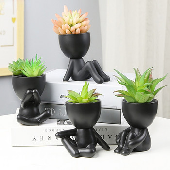 Creative Cute Imitation Humanoid κεραμική γλάστρα Jucculent Planter Crafts Βάζο γλάστρα Διακόσμηση σπιτιού Προσωποποιημένο δώρο
