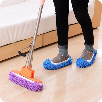 1PC Мултифункционални чехли за почистване на прах на пода Обувки за мързеливи обувки за почистване на пода в домашна баня Почистващи обувки от микрофибър