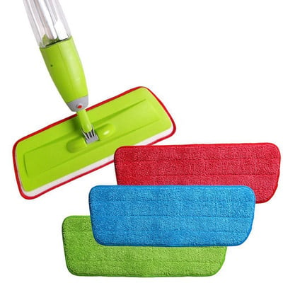 1PC Microfiber Spray Mop Pads Head Floor Cleaning Cloth Paste The Mop To Replace Cloth Household Cleaning Mop Accessories