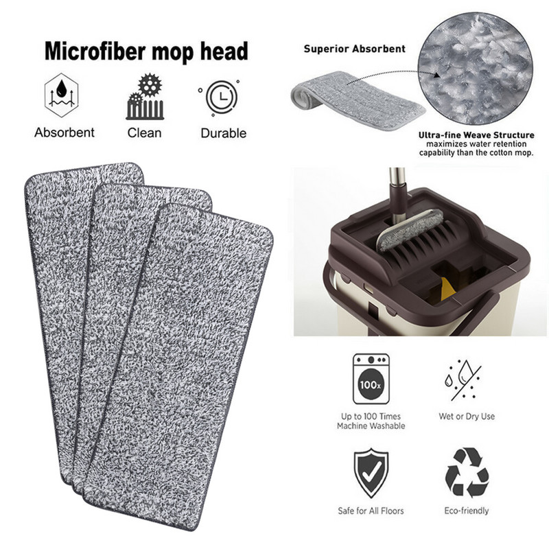 2 tk mikrokiust mopilapp, majapidamismopipea puhastuslapp Praktiline asendusmopilapp, pestav tolmupihustiga kodupuhastusvahend