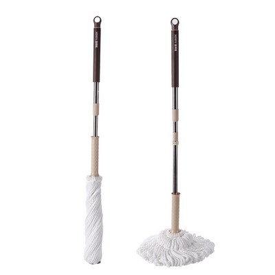Microfiber Twist Mop Ασημί 57,5 ίντσες Dust Mop Washing Mop Καθαρισμός δαπέδου με απελευθέρωση χεριών με 1 αφαιρούμενη κεφαλή που πλένεται