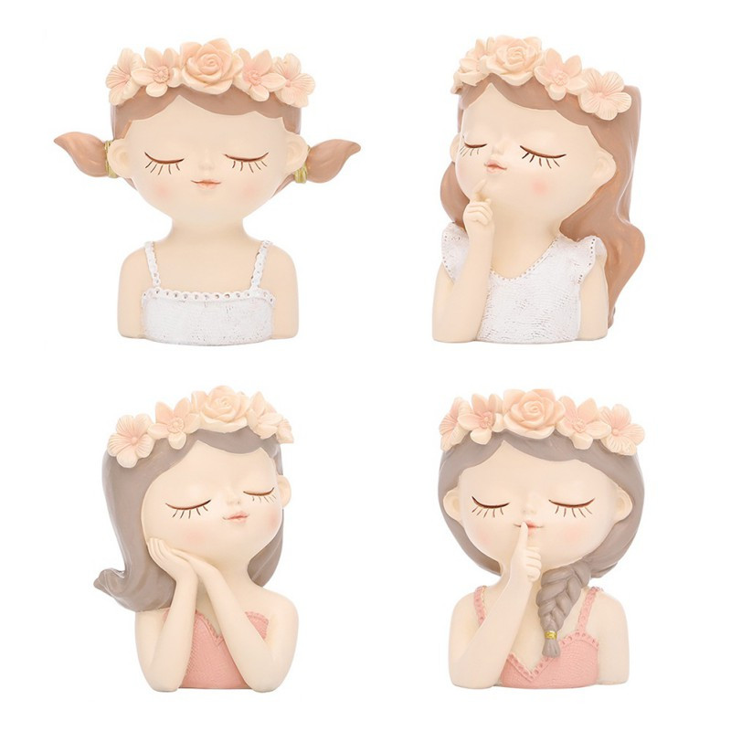 Gyanta virágcserepek Rajzfilm viráglány pozsgások növénycserép Kert Kaktusz ültető beltéri kültéri növénytartó edények virágcserép