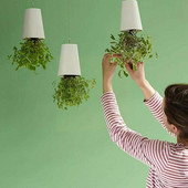 Fordított égbolt Kerti függő edény fejjel lefelé ültető virágcserep 360 fokban elforgatható tároló kerti virágcserepek kosár műanyag J8K6