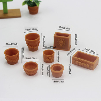 7 бр./компл. колекционерски мини миниатюрни бонсай саксия за 1/12 куклена къща Аксесоари за декорация на приказна градина