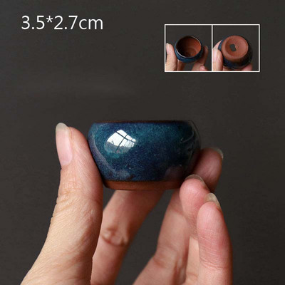 Χονδροειδής κεραμικής Semi Glaze Μίνι σαρκώδης γλάστρα Mini Pot Pocket Πράσινο φυτό Διακόσμηση σπιτιού Thumb Γλάστρα με τρύπα ZC528