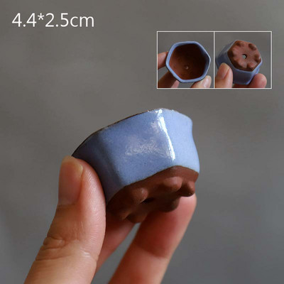 Χονδροειδής κεραμικής Semi Glaze Μίνι σαρκώδης γλάστρα Mini Pot Pocket Πράσινο φυτό Διακόσμηση σπιτιού Thumb Γλάστρα με τρύπα ZC528