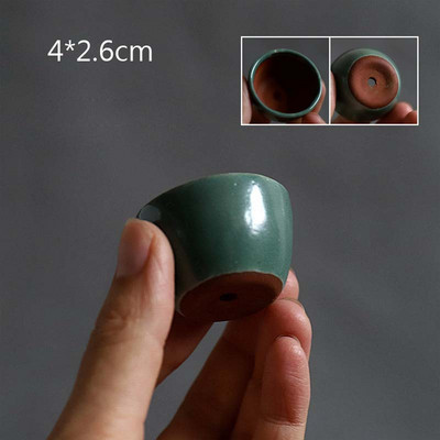 Χονδροειδής κεραμικής Semi Glaze Μίνι σαρκώδης γλάστρα Mini Pot Pocket Πράσινο φυτό Διακόσμηση σπιτιού Thumb Γλάστρα με τρύπα ZC528