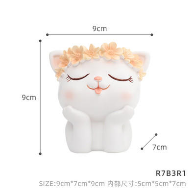 ROOGO Resin Cartoon Animals Design zamatos cserepek vízelvezető virágcserepekkel beltéri, kültéri aranyos kaktusz nyúlültetőhöz