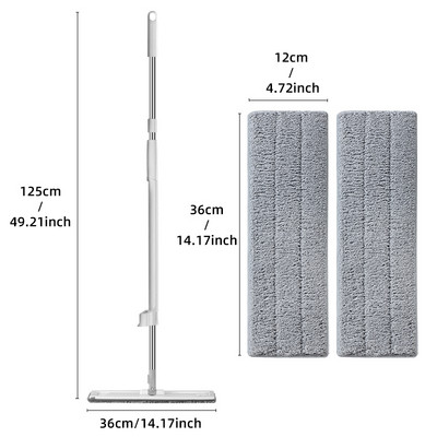 Joybos mikroszálas lapos felmosó, szabadkézi, nyomógombos tisztító padlómosó 2 mosható, cserélhető felmosóval, háztartási tisztítóeszköz