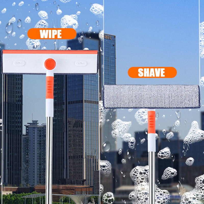 Ablaktisztító gumitörlő felmosó puha mikroszálas törlő teleszkópos üvegkefe Többfunkciós lehúzó tisztító por Háztartási tisztítás